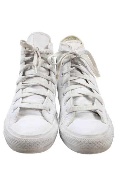 Converse Unisex Adults Leather High Top Sneakers White Size W6 M4