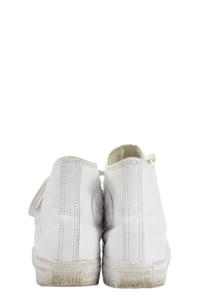 Converse Unisex Adults Leather High Top Sneakers White Size W6 M4