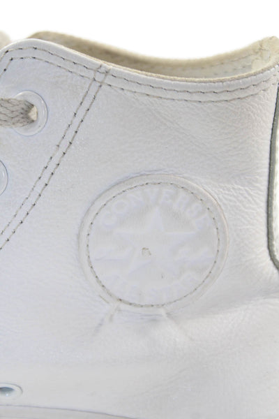 Converse Unisex Adults Leather High Top Sneakers White Size W6 M4