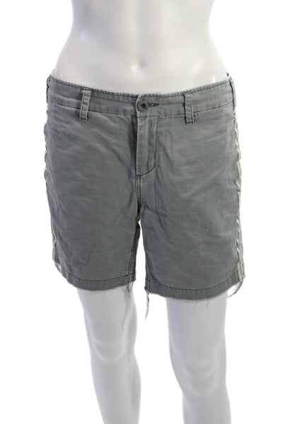 G1 All Purpose Goods Womens Chino Shorts Gray 100% Cotton Button Size 2