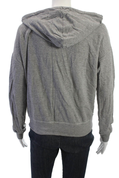 Splendid Womens Full Zip Hoodie Gray Drawstring Long Sleeve Size XS