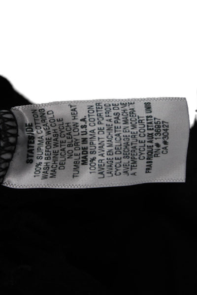 Stateside Womens Basic Black Supima Cotton Long Sleeve T-Shirt Size XS