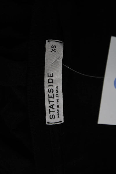 Stateside Womens Basic Black Supima Cotton Long Sleeve T-Shirt Size XS