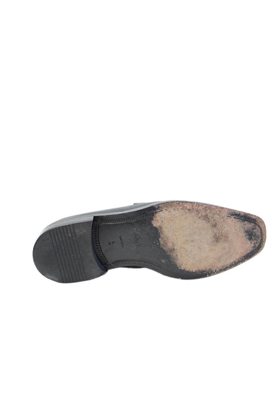 Boss Hugo Boss Mens Leather Slide On Dress Shoe Loafers Black Size 9