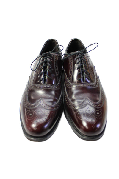 Florsheim Mens Leather Lace Up Oxford Dress Shoes Red Size 10 D
