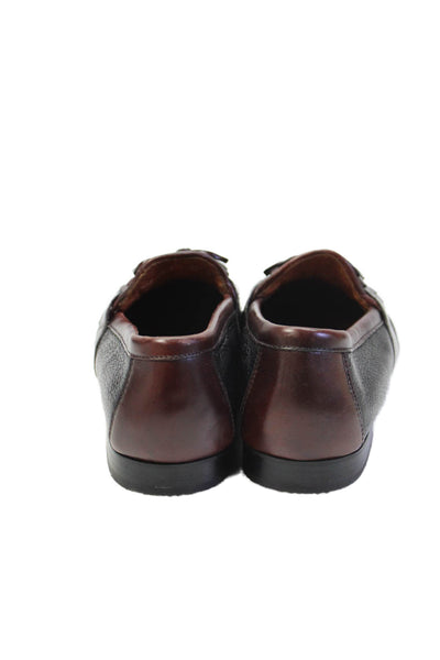 Johnston & Murphy Mens Leather Tassel Fringe Dress Loafers Black Size 10 Wide
