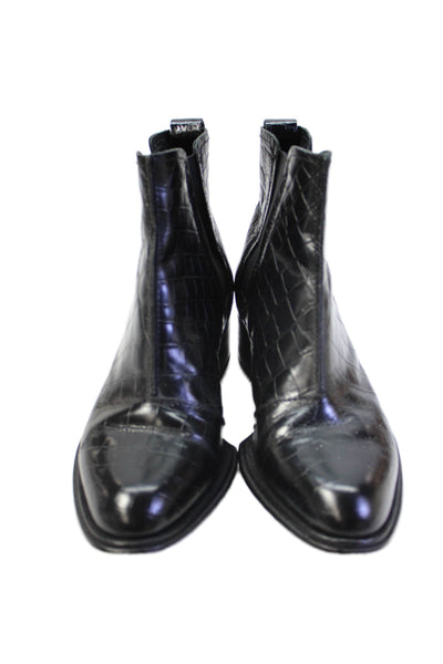 Rag & Bone Embossed Leather Chelsea Boots Black Size 36.5 6.5