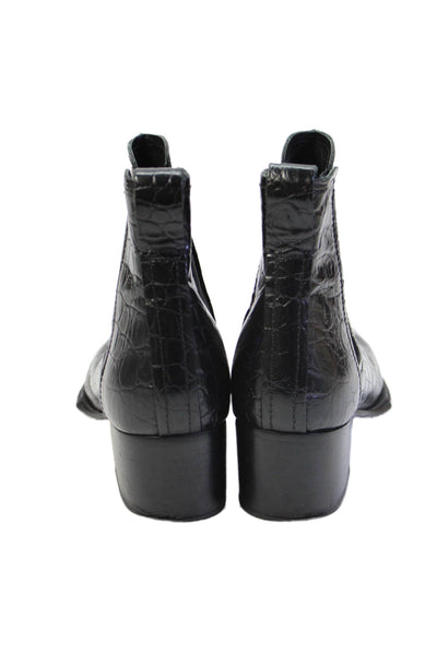 Rag & Bone Embossed Leather Chelsea Boots Black Size 36.5 6.5