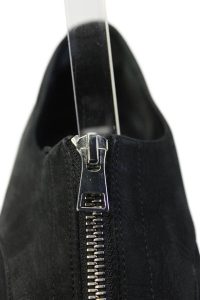 Vince Womens Suede Front Zipper Platform Sneakers Black Size 8 Medium
