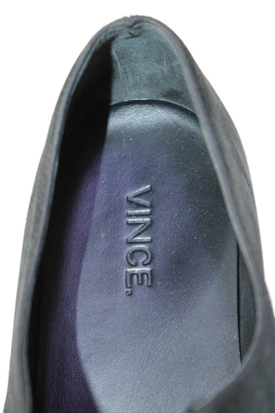 Vince Womens Suede Front Zipper Platform Sneakers Black Size 8 Medium
