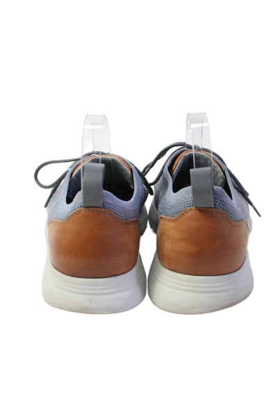 Johnston & Murphy Mens Amherst Knit U-Throat Casual Sneakers Gray Size 10.5