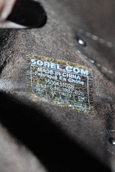 Sorel Womens Leather Cap Toe Lace Up Wedge Heels Boots Shoes Brown Size 10