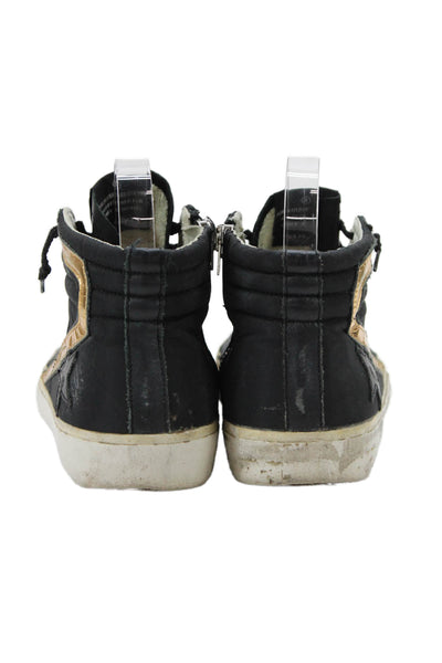 Golden Goose Deluxe Brand Womens Leather Slide Sneakers Shoes Black Size 11