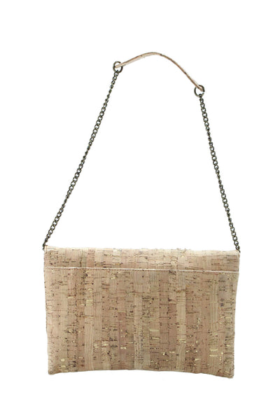 J Crew Womens Beige Gold Cork Envelope Clutch Bag Handbag