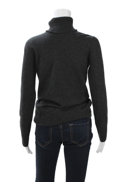 Hayden Women Pullover Cashmere Turtleneck Sweater Dark Gray Size M