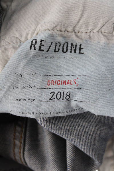 Re/Done Womens Cropped Straight Jeans Blue High Rise Denim Size 26