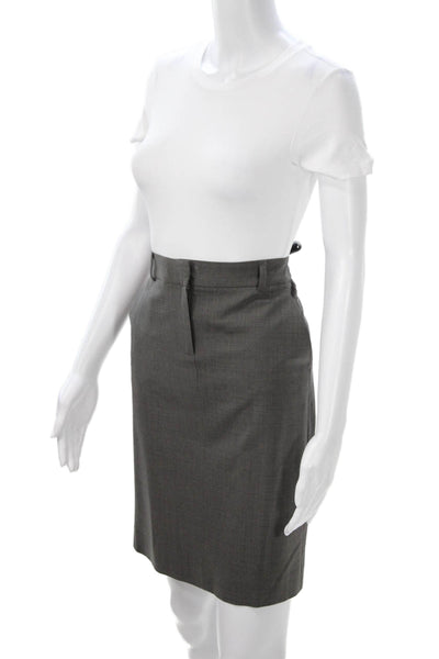Theory Women Straight Pencil Skirt Dark Gray Wool Blend Size 4