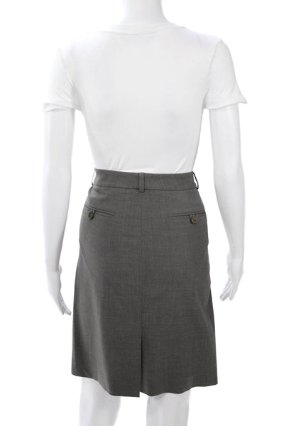 Theory Women Straight Pencil Skirt Dark Gray Wool Blend Size 4