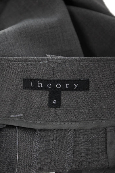 Theory Women Straight Pencil Skirt Dark Gray Wool Blend Size 4