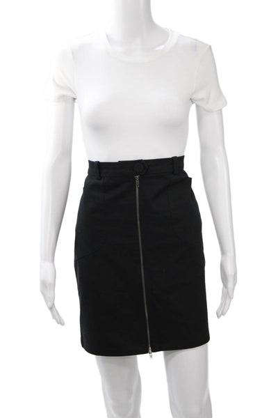 Mason Womens Straight Pencil Mini Skirt Black Cotton Blend Size 8