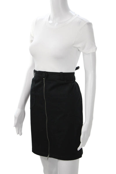 Mason Womens Straight Pencil Mini Skirt Black Cotton Blend Size 8