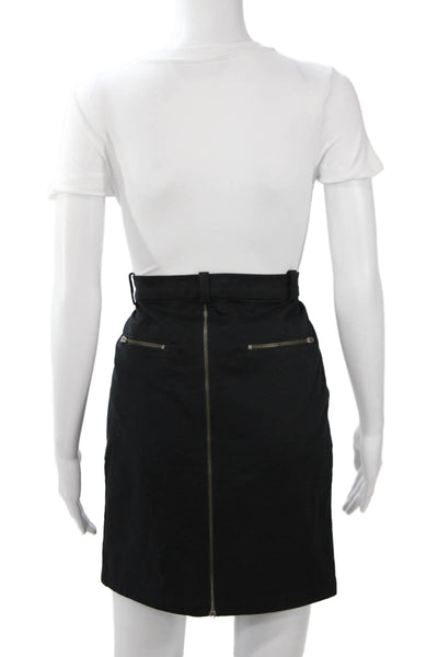 Mason Womens Straight Pencil Mini Skirt Black Cotton Blend Size 8