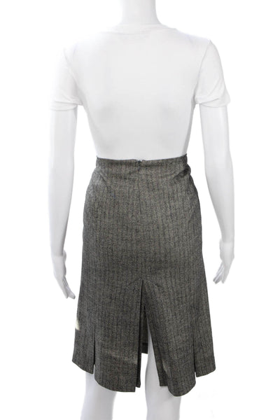 Chaiken Womens Pencil Skirt Gray Herringbone Polyester Blend Knee Length Size 4