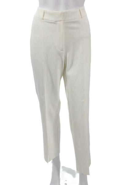 J. Mclaughlin Womens White Ankle Dress Pants Rayon Nylon Size 4