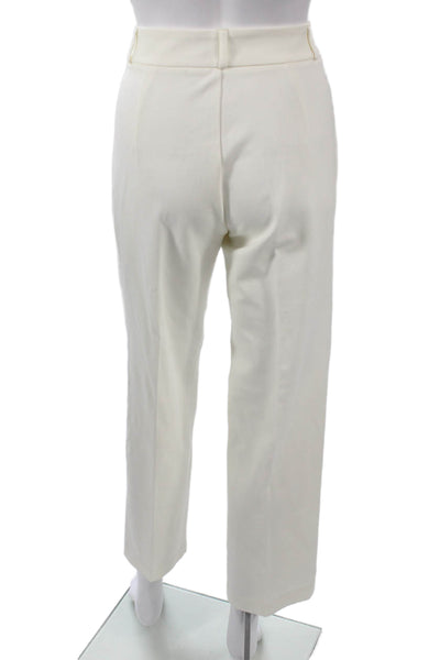 J. Mclaughlin Womens White Ankle Dress Pants Rayon Nylon Size 4