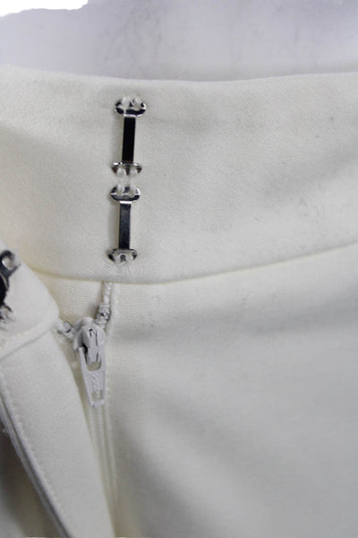 J. Mclaughlin Womens White Ankle Dress Pants Rayon Nylon Size 4