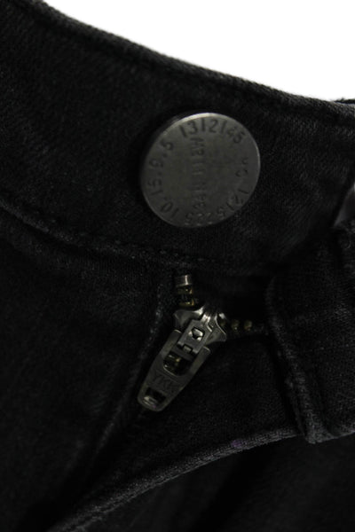 Current/Elliott Womens Black Ankle Skinny Jeans Mid Rise Button Size 29