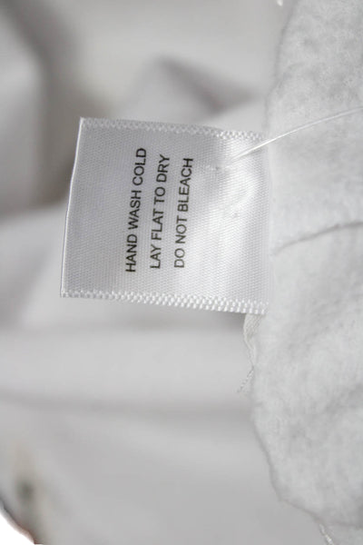 LNA Women White Jogger Sweatpants Linen Rayon Zip Waist Size M