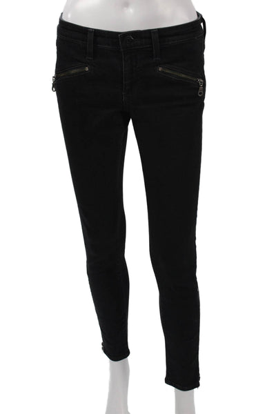AG Womens Skinny Ankle Jeans Black 98% Cotton 2% PU Size 27