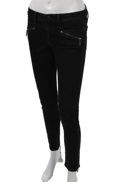 AG Womens Skinny Ankle Jeans Black 98% Cotton 2% PU Size 27