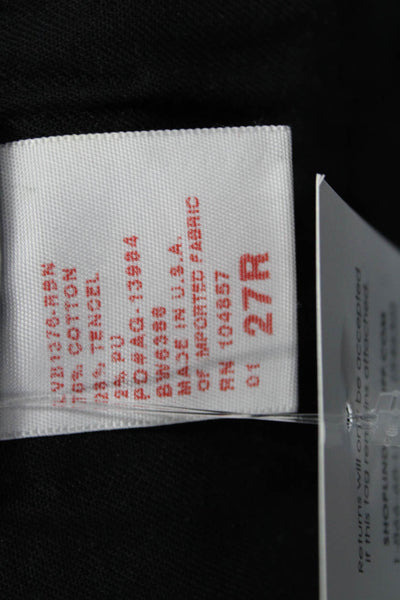 AG Womens Skinny Ankle Jeans Black 98% Cotton 2% PU Size 27