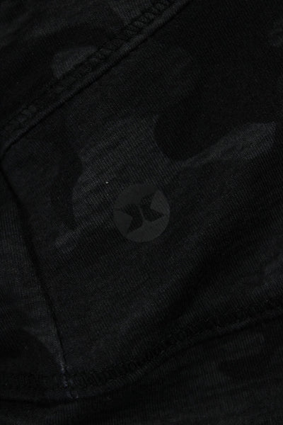 Lululemon Womens Full-Zip Hoodie Black Camouflage Nylon Zip Long Sleeve Size XS