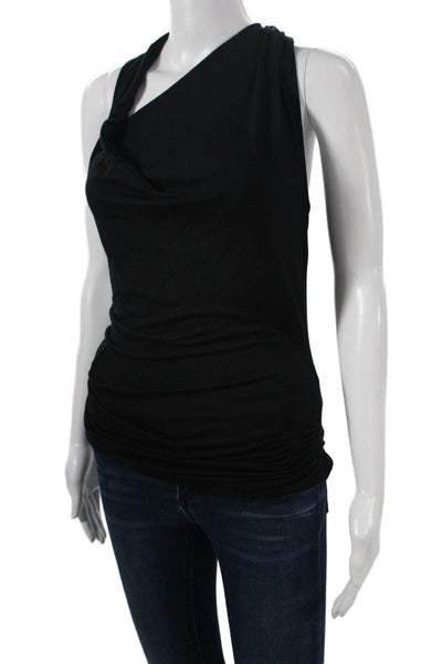 Helmut Lang Women Black Tank Sleeveless Micro Modal Spandex Top Size PP