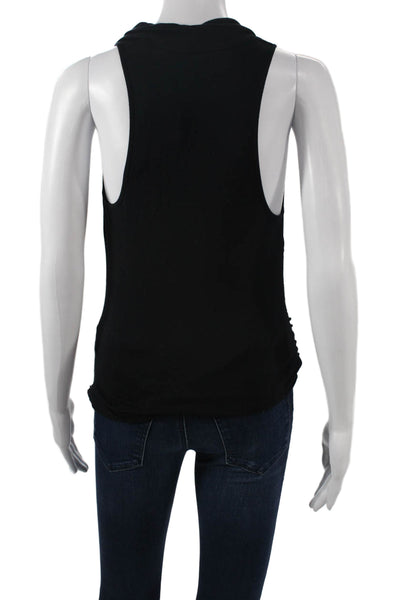 Helmut Lang Women Black Tank Sleeveless Micro Modal Spandex Top Size PP
