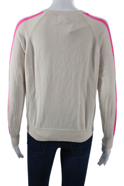 WISPR Women Pullover Striped Crew Neck Long Sleeve Beige 80s Size XS