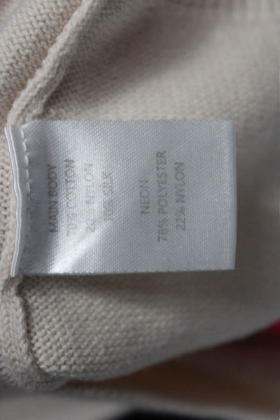 WISPR Women Pullover Striped Crew Neck Long Sleeve Beige 80s Size XS