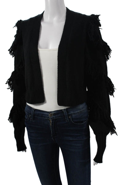 525 Womens Bohemian Cardigan Sweater Black Long Sleeve Size XS