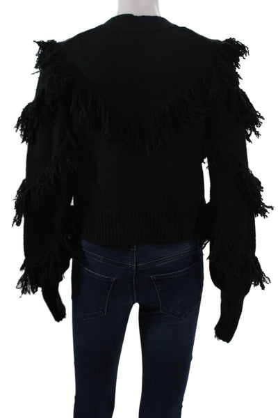 525 Womens Bohemian Cardigan Sweater Black Long Sleeve Size XS