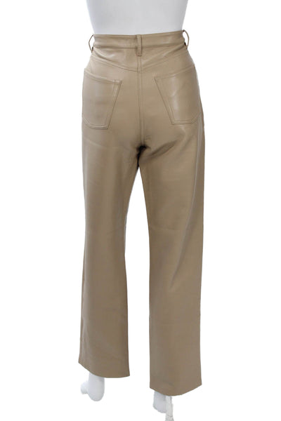 Wilfred Women Cropped Dress Pants Beige Button Closure Polyurethane Size S