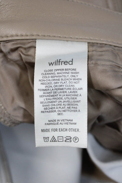 Wilfred Women Cropped Dress Pants Beige Button Closure Polyurethane Size S