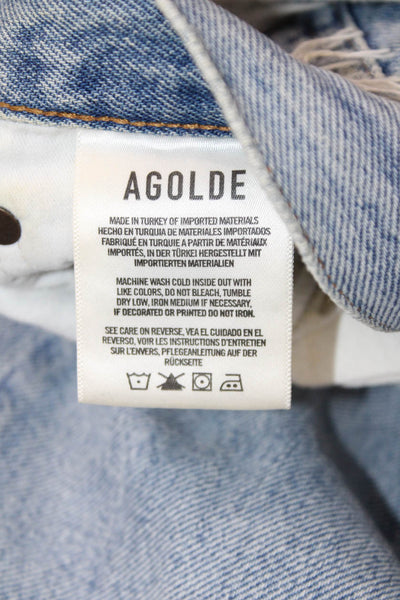 Agolde Womens Light Blue High Rise Boyfriend Wide Leg Jeans Size 27