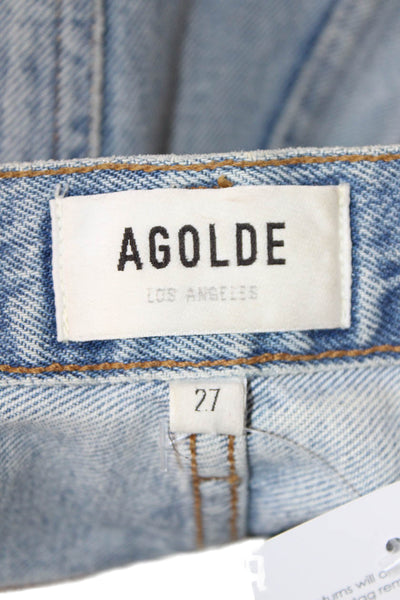 Agolde Womens Light Blue High Rise Boyfriend Wide Leg Jeans Size 27