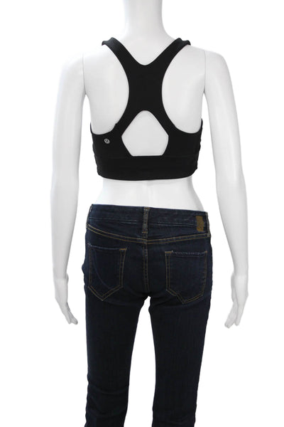 Lululemon Womens Tops Black Nylon Scoop Neck Sleeveless Solid Size 4