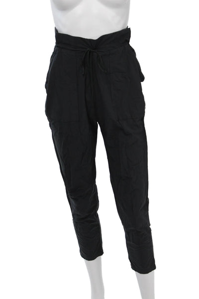 Nike Women Paperbag Jogger Ankle Pants Black Drawstring Size S