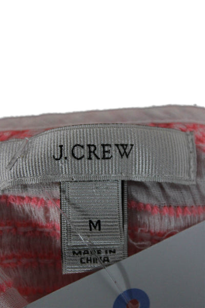 J Crew Women Aztec V Neck Tunic Blouse White Cotton Linen Sleeveless Size M