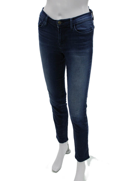 J Brand Womens Skinny Ankle Jeans Dark Blue Mid Rise Button Size 27
